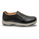 Men’s Black Comfort Slip-On Shoes | Lightweight Soft Sole | Diabetic-Friendly Walking Shoes