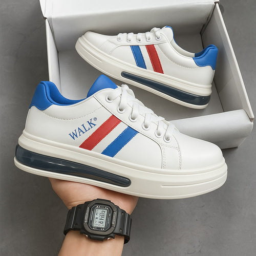 Men's White & Blue Casual Sneakers – Stylish Comfortable Shoes